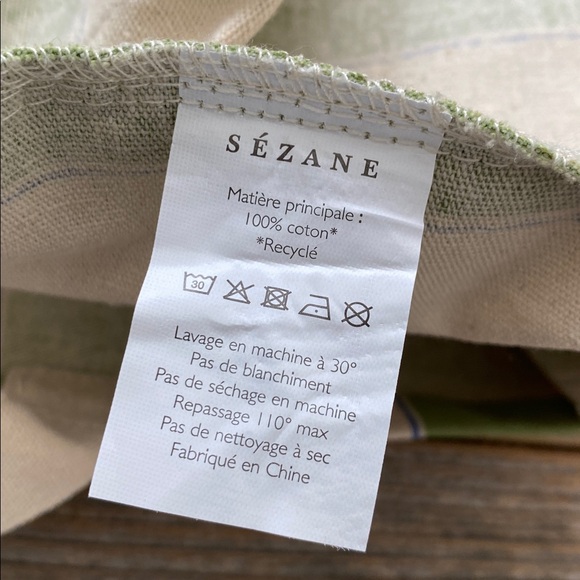 SÉZANE ON THE ROAD Bonjour San Francisco Green Striped Cotton Bags. - Picture 7 of 12